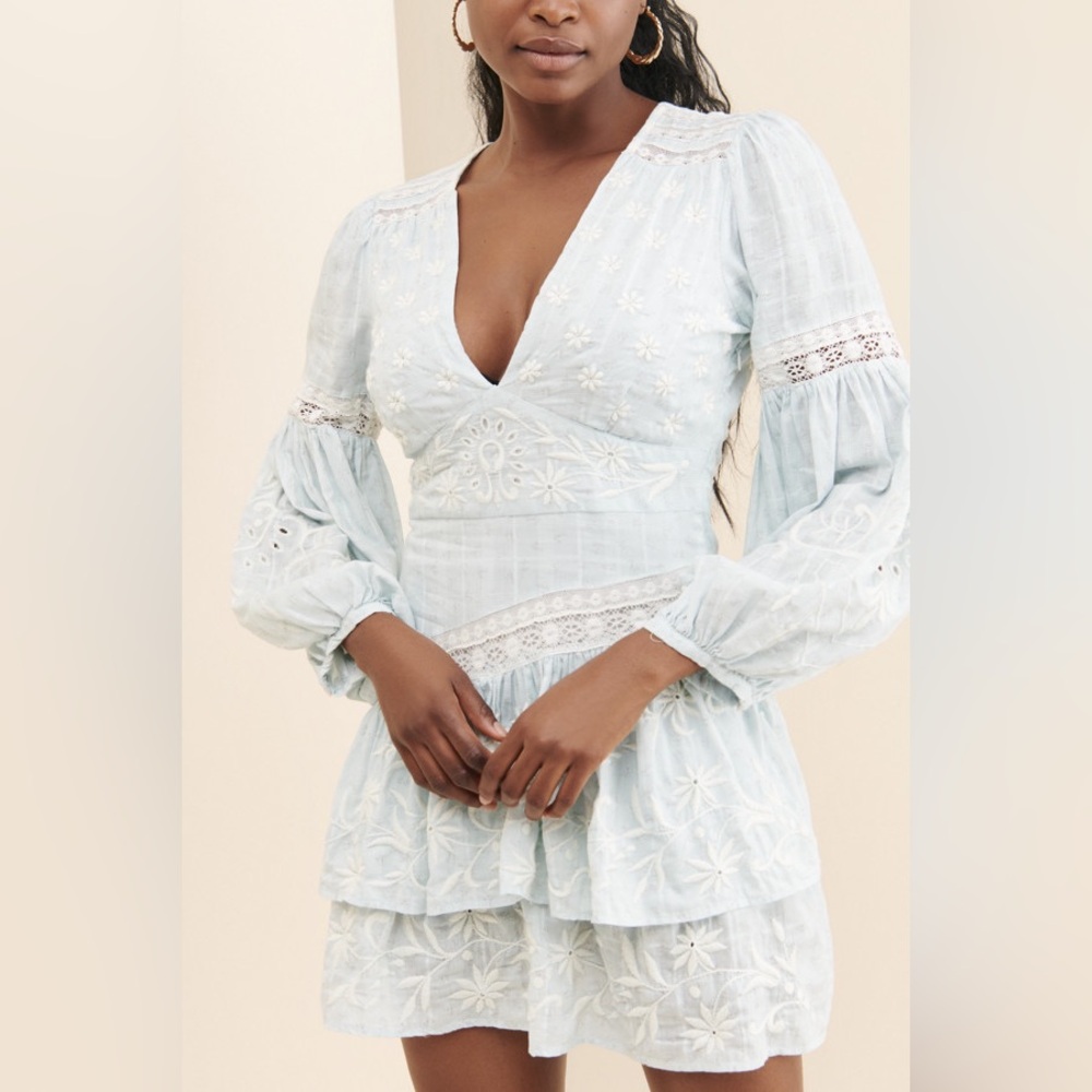 EUC LoveShackFancy Abitha Blue Mini Dress - Picture 2 of 4
